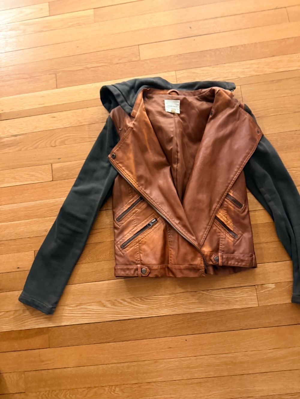 🛑 Silence + Noise Mix Fabric Moto Jacket